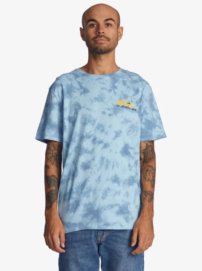 Men Quiksilver Tees Slow Dive TShirt Faded Denim Men Quiksilver Tees Slow Dive TShirt Faded Denim