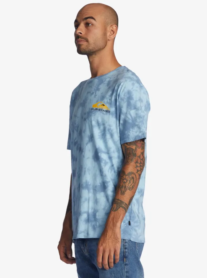 Men Quiksilver Tees Slow Dive TShirt Faded Denim Men Quiksilver Tees Slow Dive TShirt Faded Denim