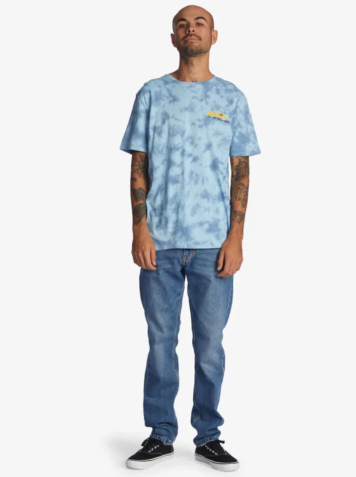 Men Quiksilver Tees Slow Dive TShirt Faded Denim Men Quiksilver Tees Slow Dive TShirt Faded Denim