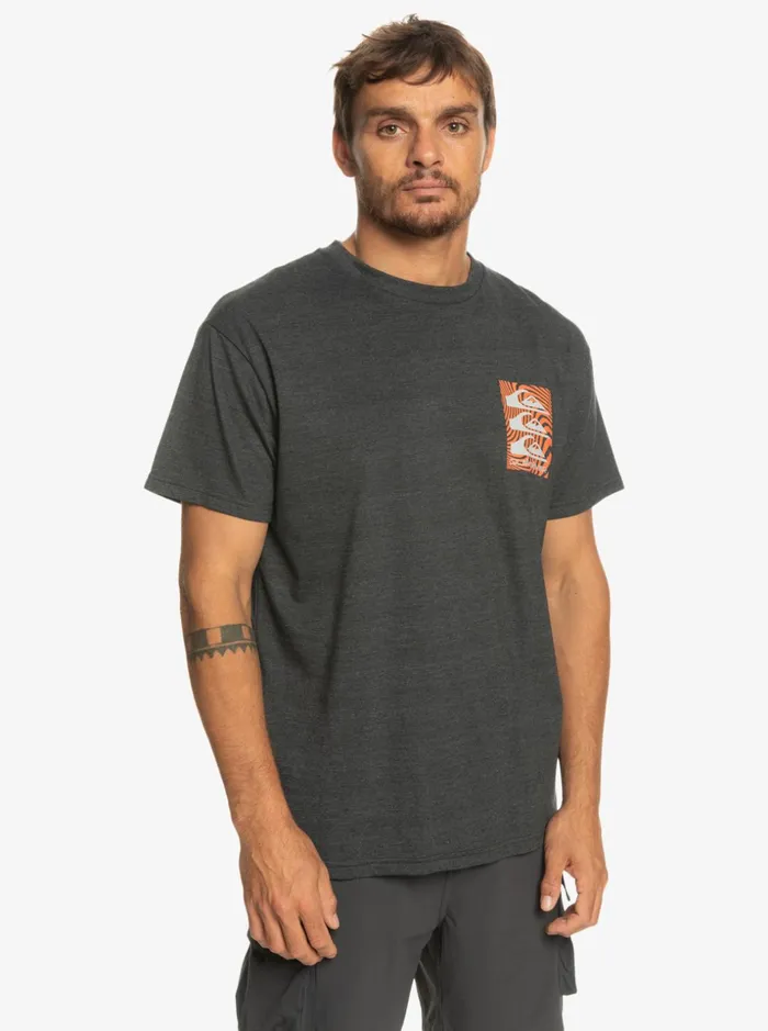 Men Quiksilver Tees Warped Patterns TShirt Phantom Men Quiksilver Tees Warped Patterns TShirt Phantom
