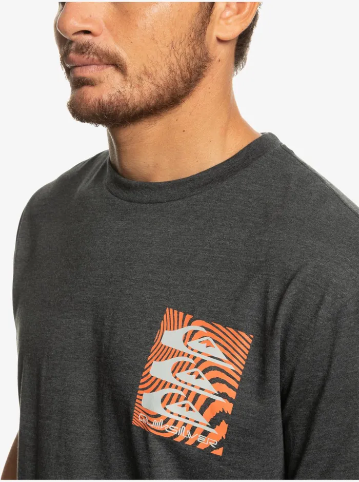 Men Quiksilver Tees Warped Patterns TShirt Phantom Men Quiksilver Tees Warped Patterns TShirt Phantom