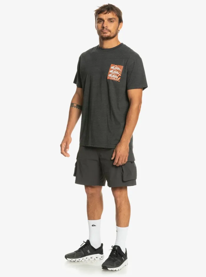 Men Quiksilver Tees Warped Patterns TShirt Phantom Men Quiksilver Tees Warped Patterns TShirt Phantom