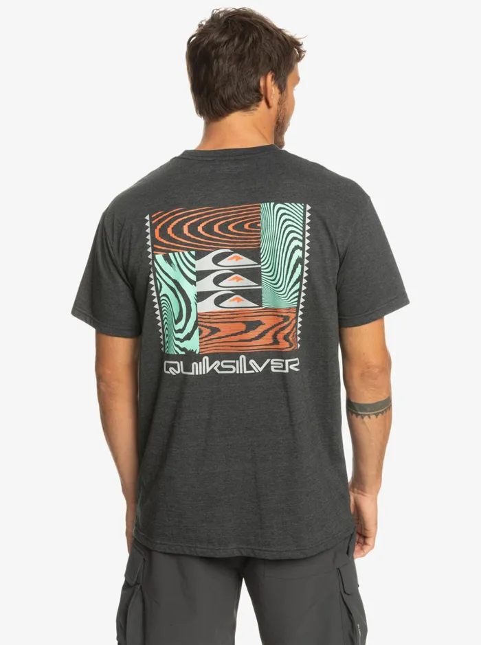Men Quiksilver Tees Warped Patterns TShirt Phantom Men Quiksilver Tees Warped Patterns TShirt Phantom