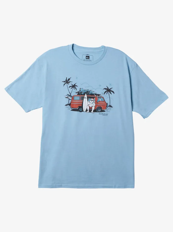 Men Quiksilver Tees Waterman Sightings TShirt Dusk Blue Heather