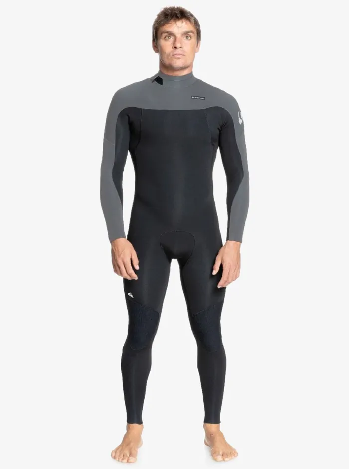 Men Quiksilver Wetsuits 43 Everyday Sessions BackZip Wetsuit Blackgun Metal
