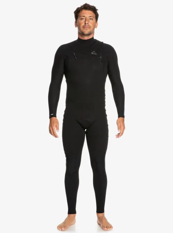 Men Quiksilver Wetsuits 43 Highline Chest Zip Wetsuit Black