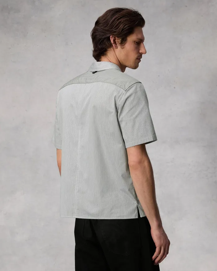 Men Rag and Bone Shirts Dalton Striped Cotton Nylon Shirt Brown Stripe Men Rag and Bone Shirts Dalton Striped Cotton Nylon Shirt Brown Stripe
