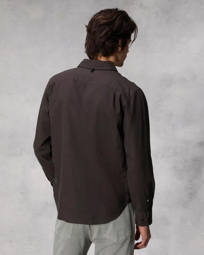 Men Rag and Bone Shirts Finch Cotton Hemp Shirt Washed Brown Men Rag and Bone Shirts Finch Cotton Hemp Shirt Washed Brown