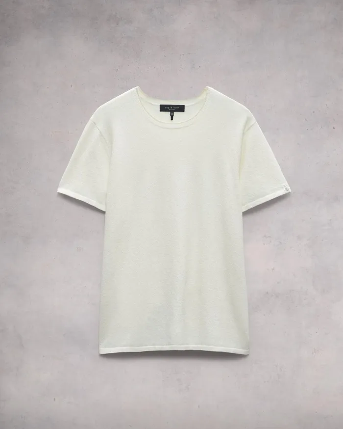 Men Rag and Bone Sweaters Classic Zuma Toweling Tee Ivory Men Rag and Bone Sweaters Classic Zuma Toweling Tee Ivory