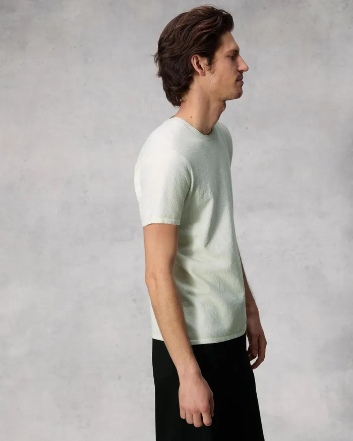 Men Rag and Bone Sweaters Classic Zuma Toweling Tee Ivory Men Rag and Bone Sweaters Classic Zuma Toweling Tee Ivory