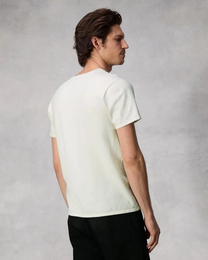 Men Rag and Bone Sweaters Classic Zuma Toweling Tee Ivory Men Rag and Bone Sweaters Classic Zuma Toweling Tee Ivory
