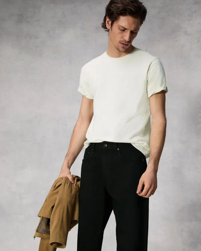 Men Rag and Bone Sweaters Classic Zuma Toweling Tee Ivory Men Rag and Bone Sweaters Classic Zuma Toweling Tee Ivory