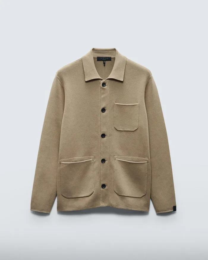 Men Rag and Bone Sweaters Jayden Cotton Chore Cardigan Light Tan Men Rag and Bone Sweaters Jayden Cotton Chore Cardigan Light Tan