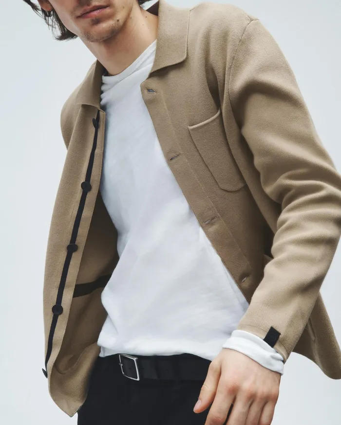 Men Rag and Bone Sweaters Jayden Cotton Chore Cardigan Light Tan Men Rag and Bone Sweaters Jayden Cotton Chore Cardigan Light Tan