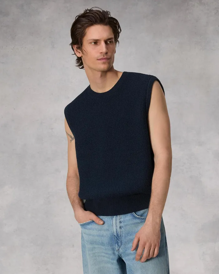 Men Rag and Bone Sweaters Karson Cotton Sweater Vest Salute