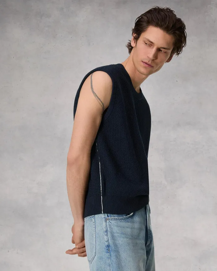 Men Rag and Bone Sweaters Karson Cotton Sweater Vest Salute Men Rag and Bone Sweaters Karson Cotton Sweater Vest Salute