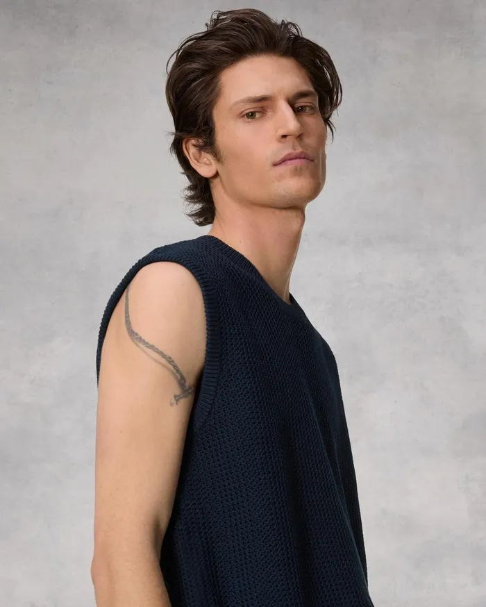 Men Rag and Bone Sweaters Karson Cotton Sweater Vest Salute Men Rag and Bone Sweaters Karson Cotton Sweater Vest Salute