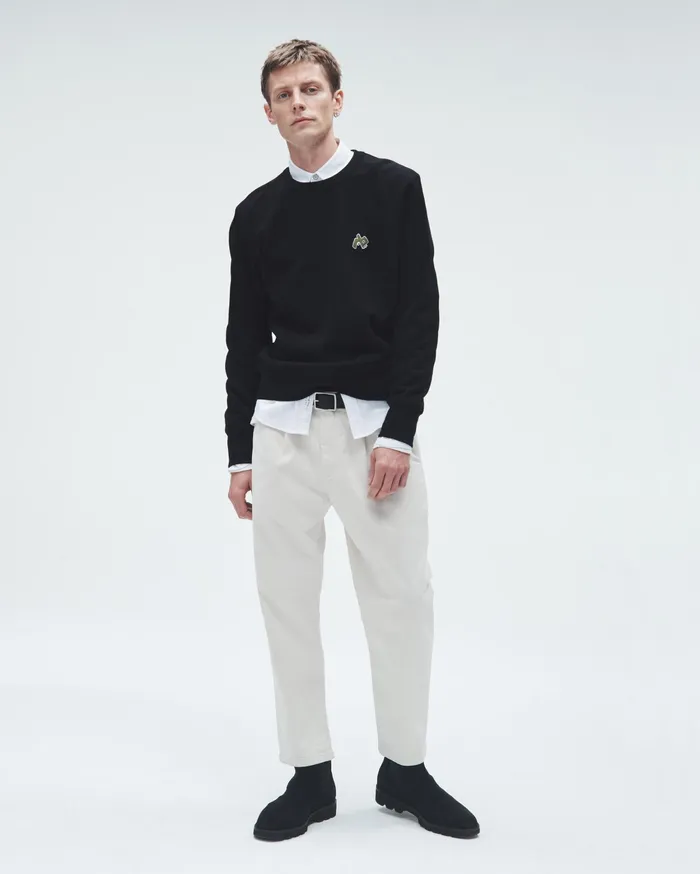 Men Rag and Bone Sweatshirts RB Monster Cotton Sweatshirt Black