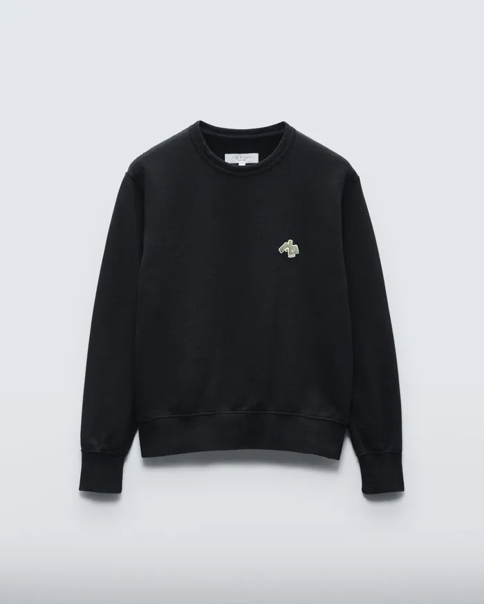 Men Rag and Bone Sweatshirts RB Monster Cotton Sweatshirt Black Men Rag and Bone Sweatshirts RB Monster Cotton Sweatshirt Black