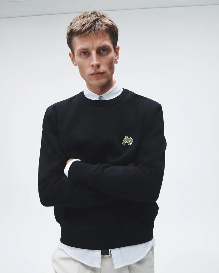 Men Rag and Bone Sweatshirts RB Monster Cotton Sweatshirt Black Men Rag and Bone Sweatshirts RB Monster Cotton Sweatshirt Black