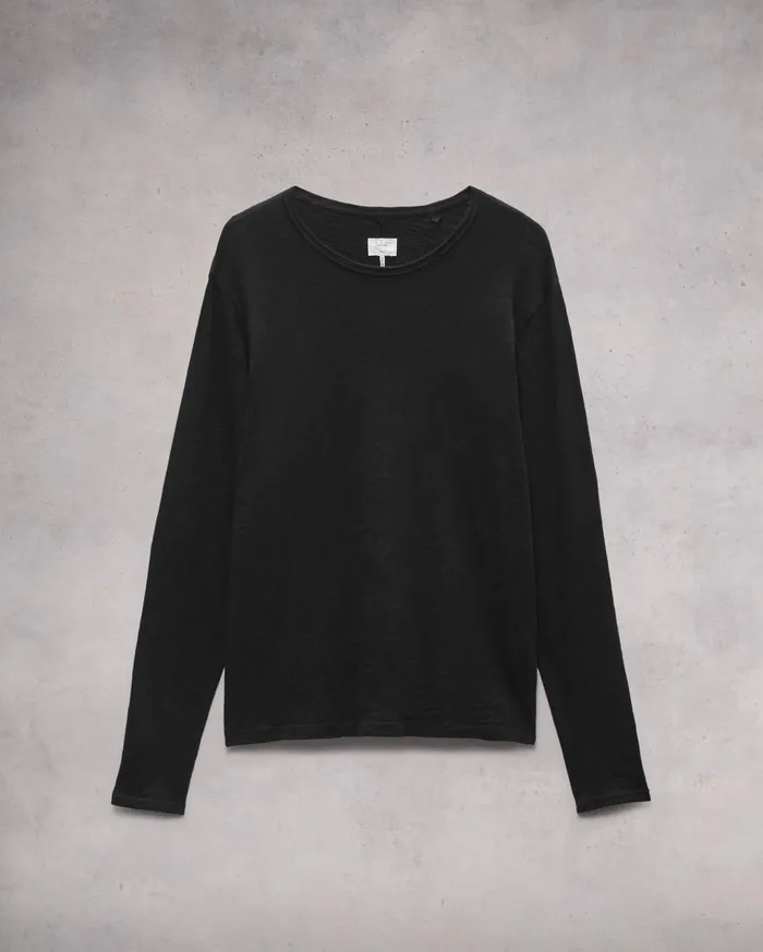 Men Rag and Bone TShirts Classic Flame Long Sleeve Tee Black Men Rag and Bone TShirts Classic Flame Long Sleeve Tee Black