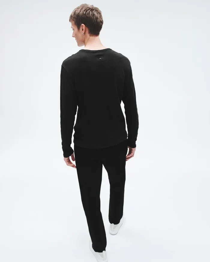 Men Rag and Bone TShirts Classic Flame Long Sleeve Tee Black Men Rag and Bone TShirts Classic Flame Long Sleeve Tee Black