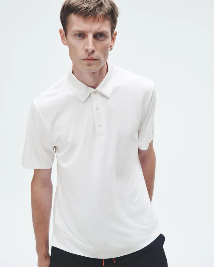 Men Rag and Bone TShirts Pursuit Tech Jersey Polo White