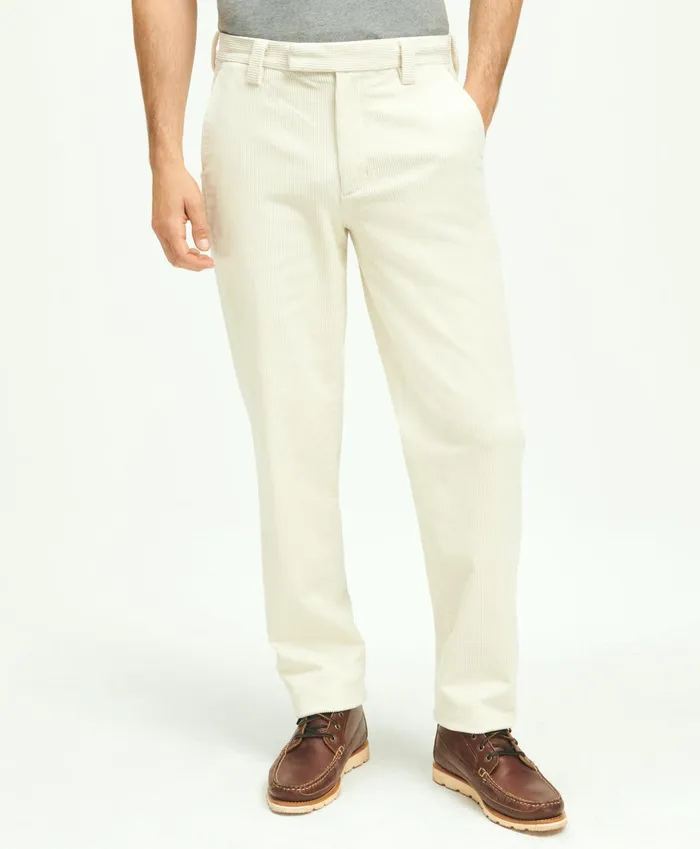 Men Regular Fit Cotton WideWale Corduroy Pants Natural Brooks Brothers Chinos and Casual Pants Men Regular Fit Cotton WideWale Corduroy Pants Natural Brooks Brothers Chinos and Casual Pants