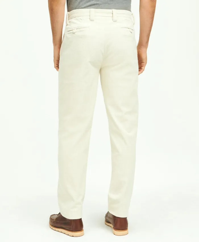 Men Regular Fit Cotton WideWale Corduroy Pants Natural Brooks Brothers Chinos and Casual Pants