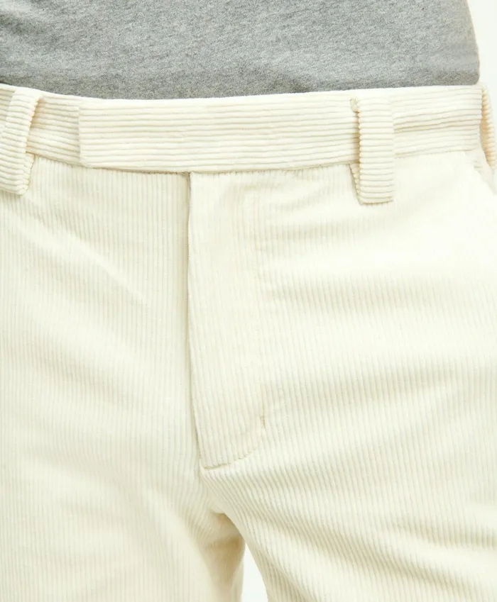 Men Regular Fit Cotton WideWale Corduroy Pants Natural Brooks Brothers Chinos and Casual Pants