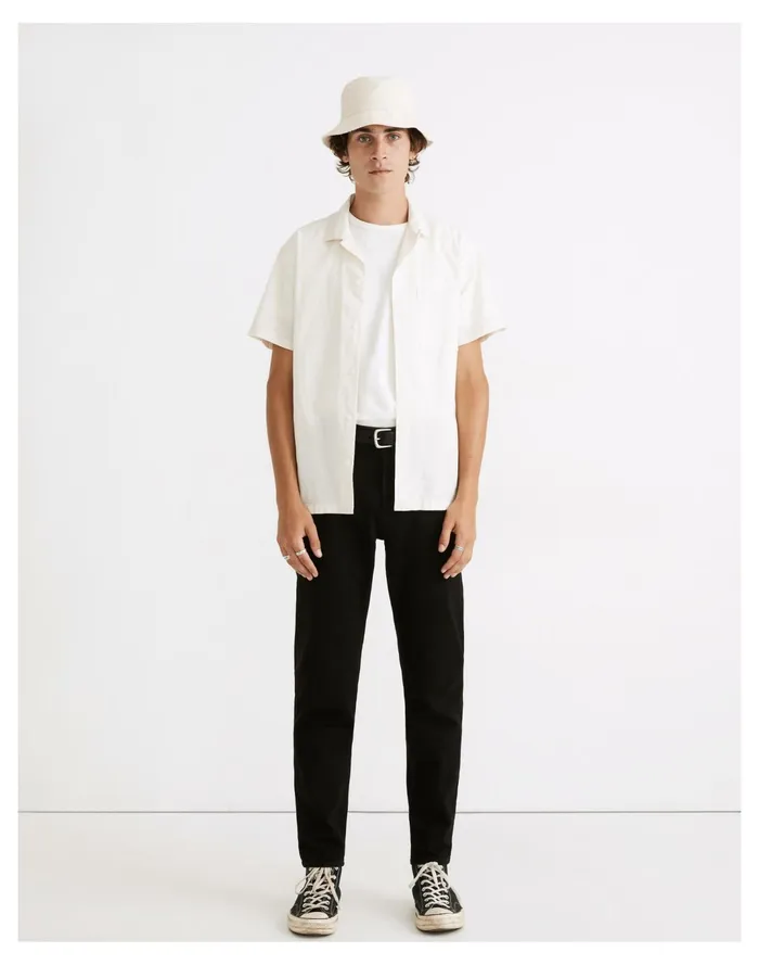 Men Relaxed Taper Jeans In Saturated Black Wash Black Madewell Jeans