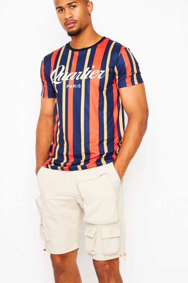 Men Shorts In Beige With 3d Pockets And Orange Details Beige Brentiny Paris Shorts