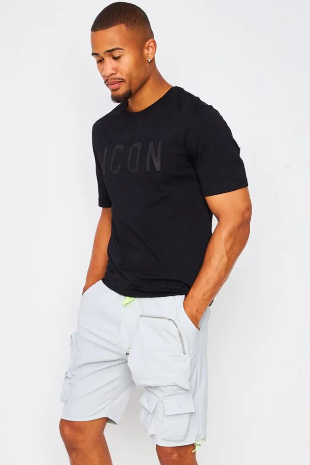 Men Shorts In Grey With 3d Pockets And Yellow Details Grey Brentiny Paris Shorts