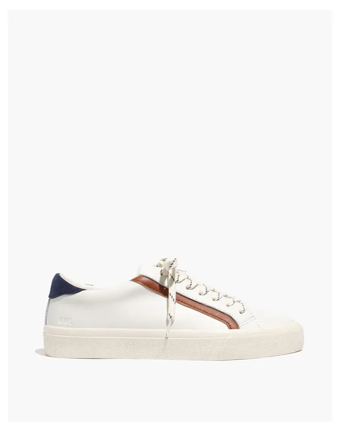 Men Sidewalk Low Top Sneakers In Leather Russet Brown Multi Madewell Sneakers