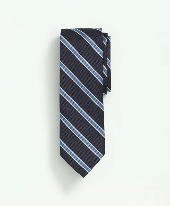 Men Silk Mini Bb2 Rep Stripe Tie Navyblue Brooks Brothers Ties and Pocket Squares