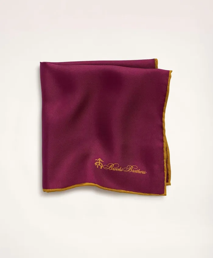 Men Silk Pocket Square Burgundy Brooks Brothers Ties and Pocket Squares