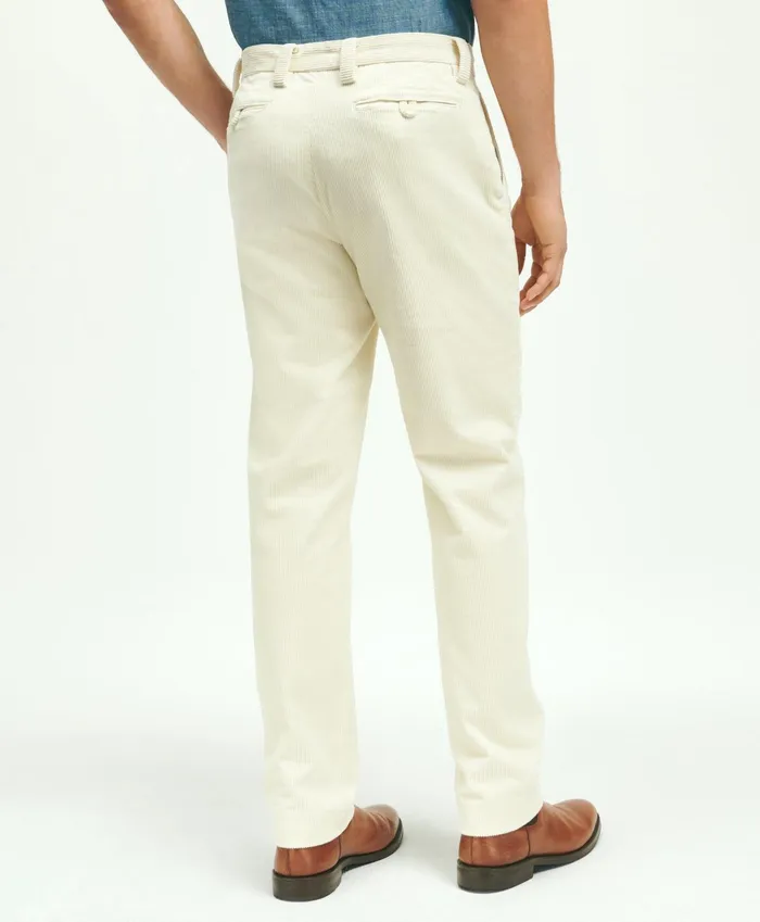 Men Slim Fit Cotton WideWale Corduroy Pants Natural Brooks Brothers Chinos and Casual Pants