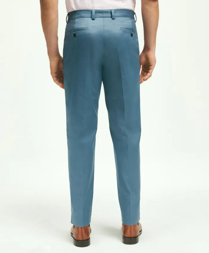 Men Slim Fit Stretch Cotton Advantage Chino Pants Blue Brooks Brothers Chinos and Casual Pants