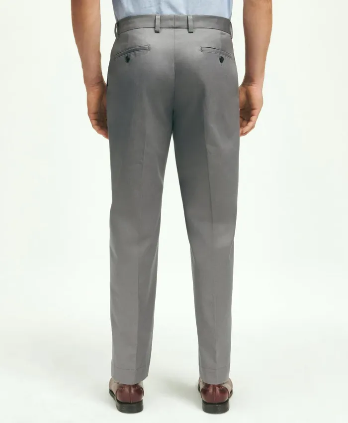 Men Slim Fit Stretch Cotton Advantage Chino Pants Grey Brooks Brothers Chinos and Casual Pants