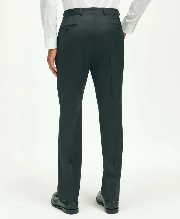 Men Slim Fit Wool 1818 Dress Pants Charcoal Brooks Brothers Dress Pants