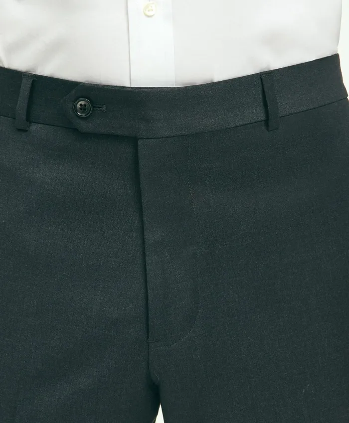 Men Slim Fit Wool 1818 Dress Pants Charcoal Brooks Brothers Dress Pants