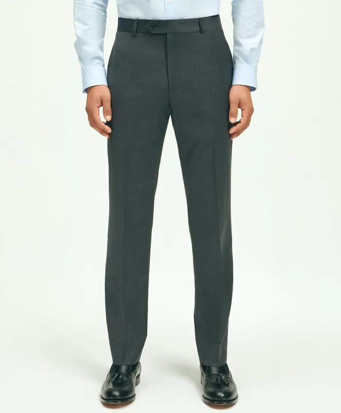 Men Slim Fit Wool 1818 Dress Pants Grey Brooks Brothers Dress Pants