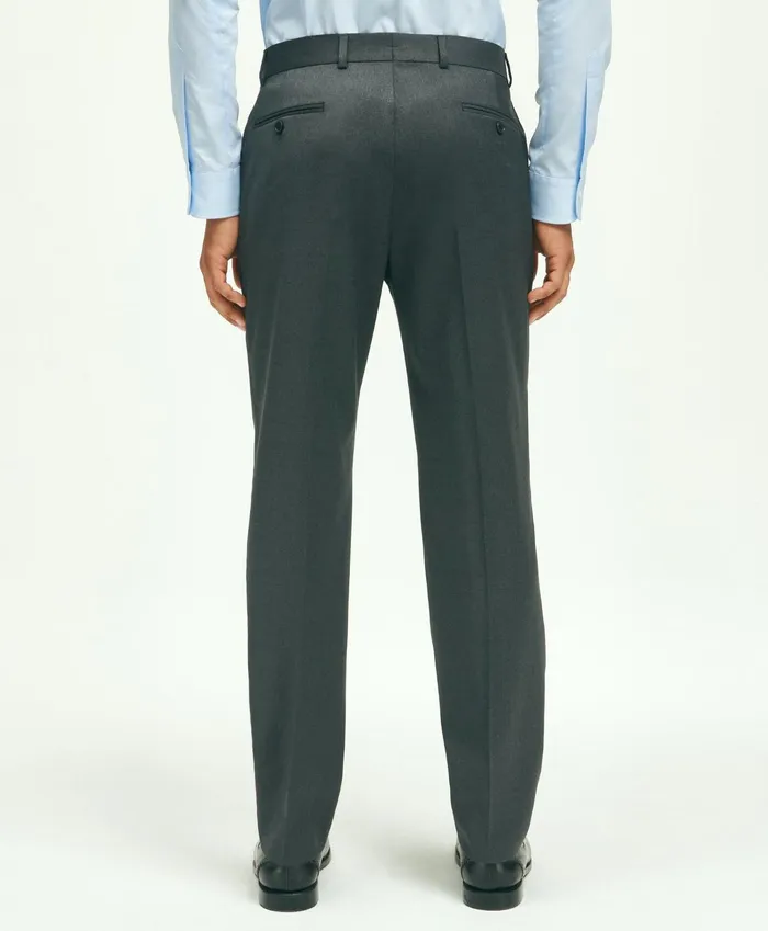 Men Slim Fit Wool 1818 Dress Pants Grey Brooks Brothers Dress Pants