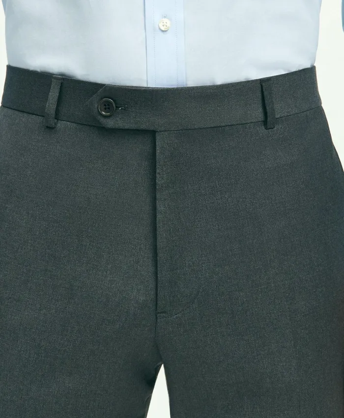 Men Slim Fit Wool 1818 Dress Pants Grey Brooks Brothers Dress Pants