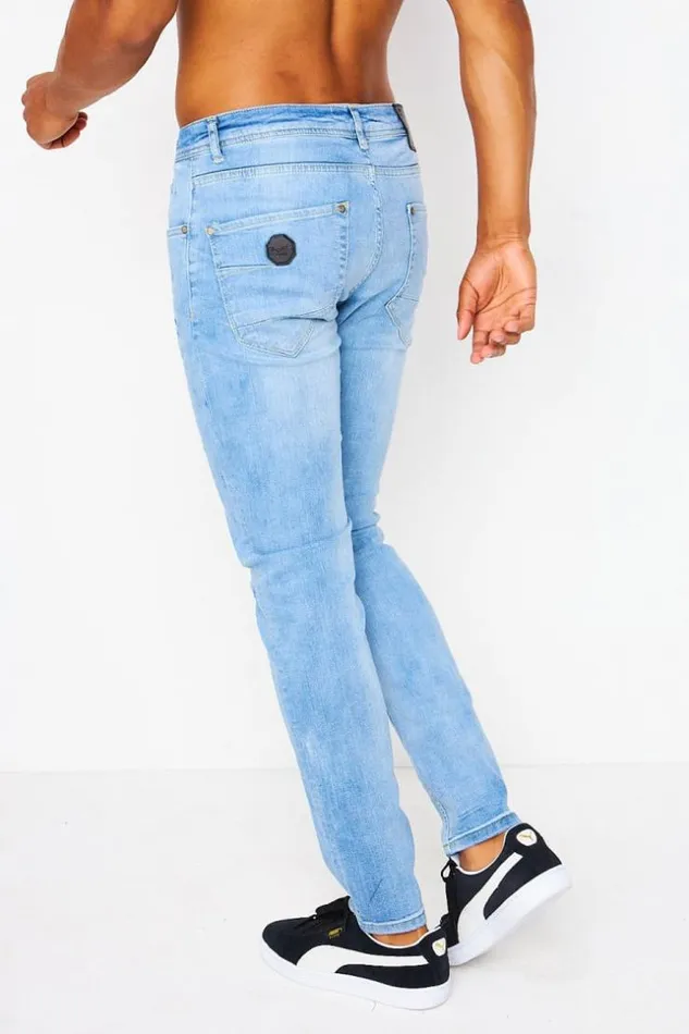 Men Slim Scratched Jean In Light Blue Project X 8211 Tp21064 Blue Brentiny Paris Jeans