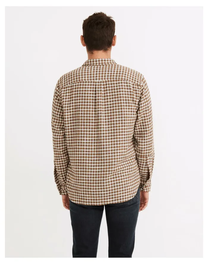 Men Slub Flannel Perfect Long Sleeve Shirt In Plaid Dried Barley Madewell Shirts Men Slub Flannel Perfect Long Sleeve Shirt In Plaid Dried Barley Madewell Shirts