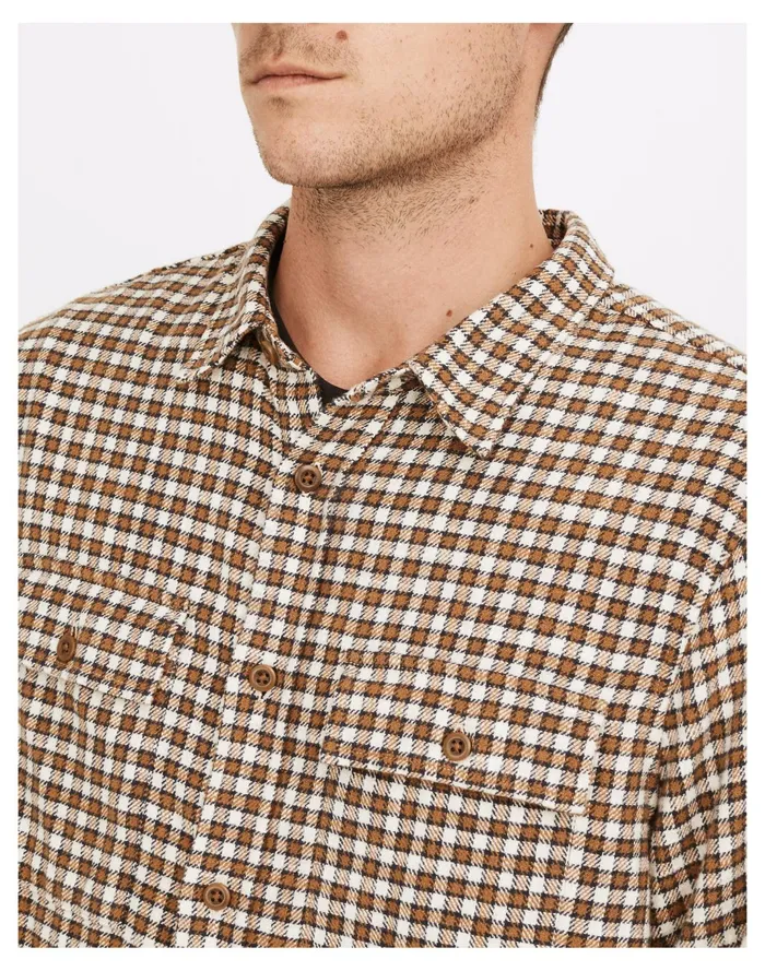Men Slub Flannel Perfect Long Sleeve Shirt In Plaid Dried Barley Madewell Shirts Men Slub Flannel Perfect Long Sleeve Shirt In Plaid Dried Barley Madewell Shirts