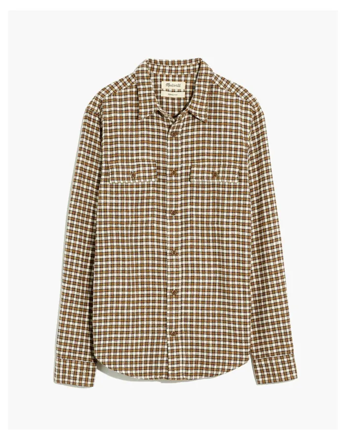 Men Slub Flannel Perfect Long Sleeve Shirt In Plaid Dried Barley Madewell Shirts Men Slub Flannel Perfect Long Sleeve Shirt In Plaid Dried Barley Madewell Shirts
