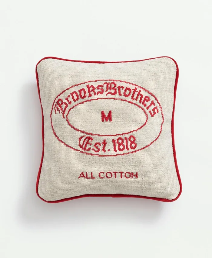 Men Smathers and Branson Needlepoint Pillow Multi Brooks Brothers Fragrance and Gifts
