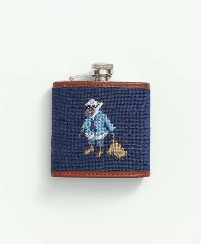 Men Smathers and Branson Stainless Steel Needlepoint Flask Multi Brooks Brothers Bags and Leather Goods Men Smathers and Branson Stainless Steel Needlepoint Flask Multi Brooks Brothers Bags and Leather Goods